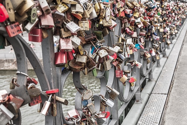 happy valentine's day in italian: love locks