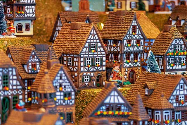 toy timbered houses