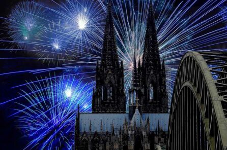 Happy New Year in German — Fireworks, Lucky Pigs and Champagne
